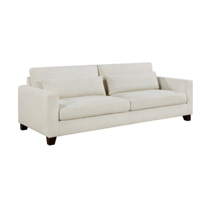 Divano Bior, 2 cuscini lombari, tessuto avorio, 89 pollici, design moderno