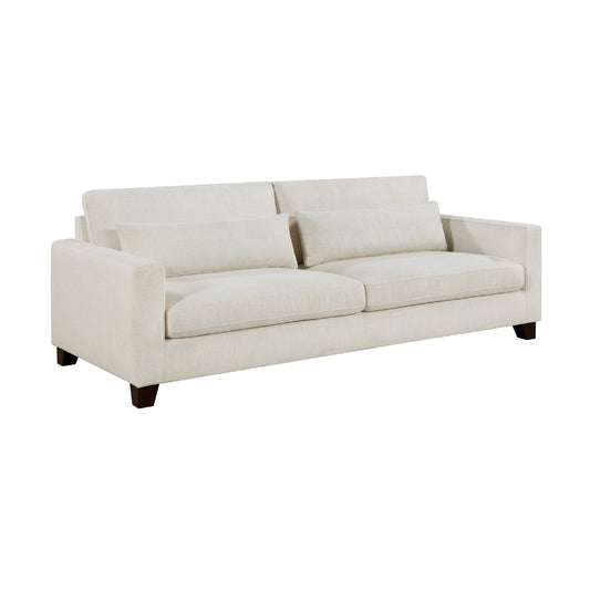 Divano Bior, 2 cuscini lombari, tessuto avorio, 89 pollici, design moderno