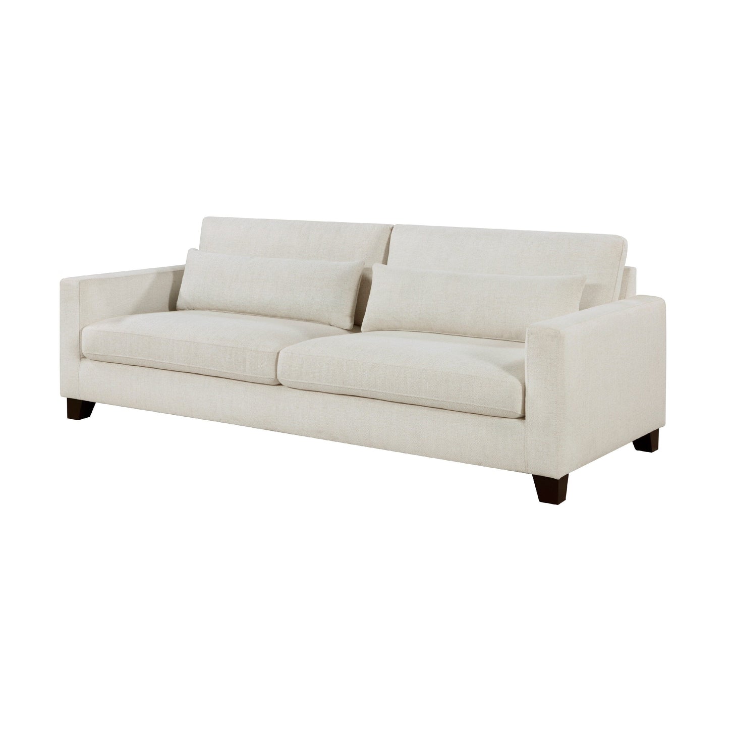 Divano Bior, 2 cuscini lombari, tessuto avorio, 89 pollici, design moderno