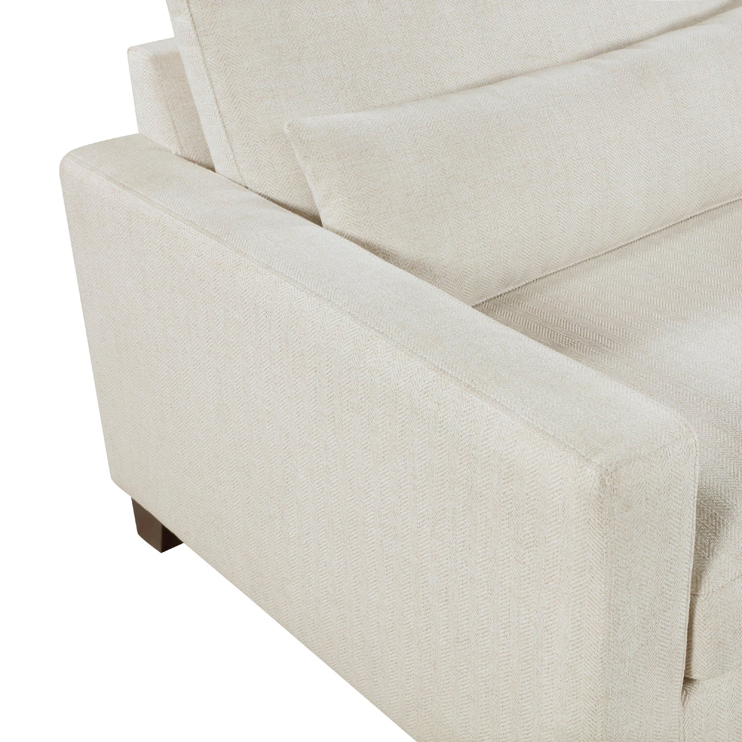 Divano Bior, 2 cuscini lombari, tessuto avorio, 89 pollici, design moderno