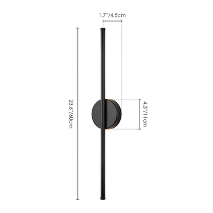 Applique da parete moderna a striscia lineare lunga nera/oro/nichel, dimmerabile, con luce LED per il bagno