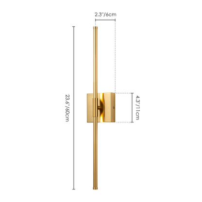 Applique da parete moderna a striscia lineare lunga nera/oro/nichel, dimmerabile, con luce LED per il bagno