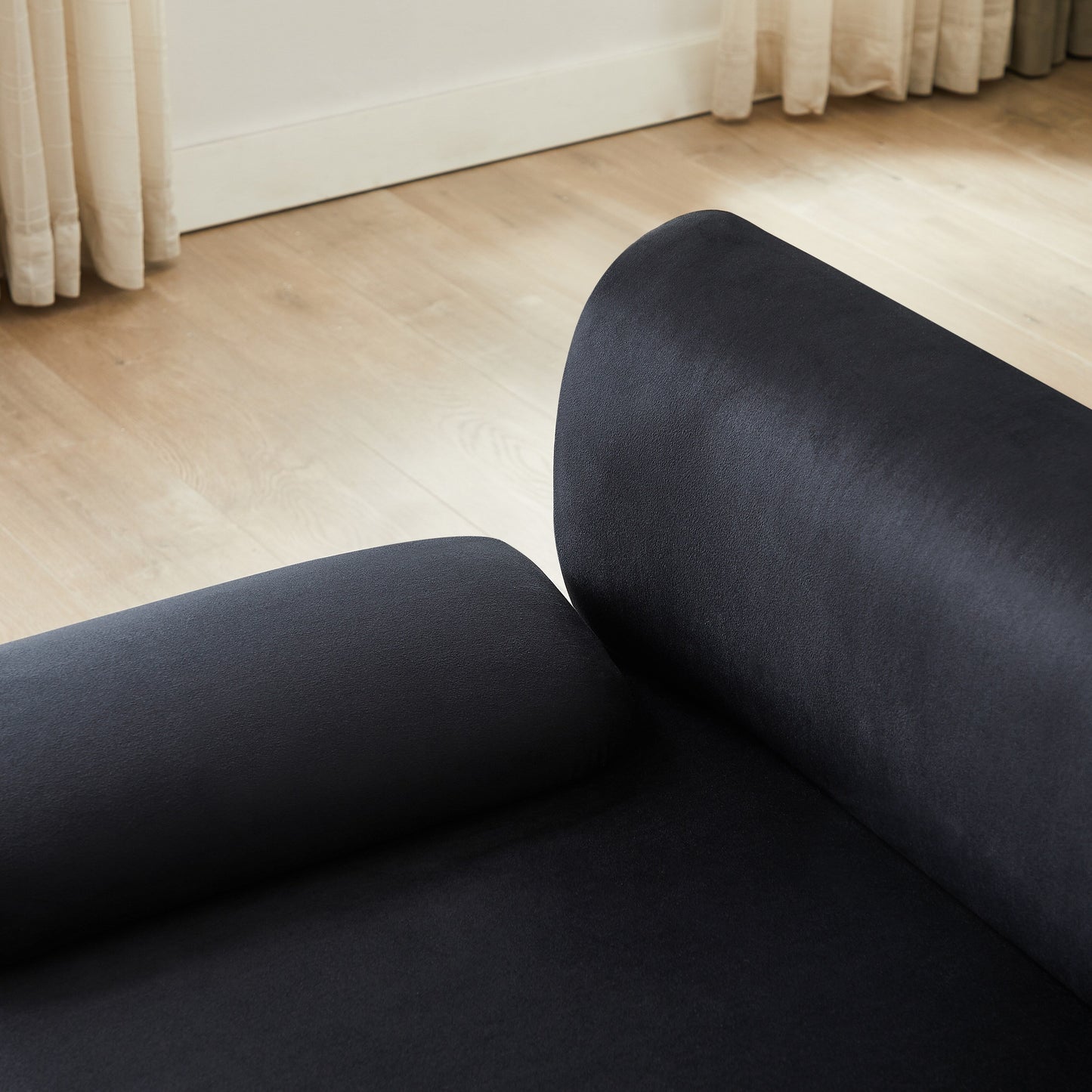 Divano componibile modulare a 3 posti grande Black 105 con pouf mobile e seduta profonda