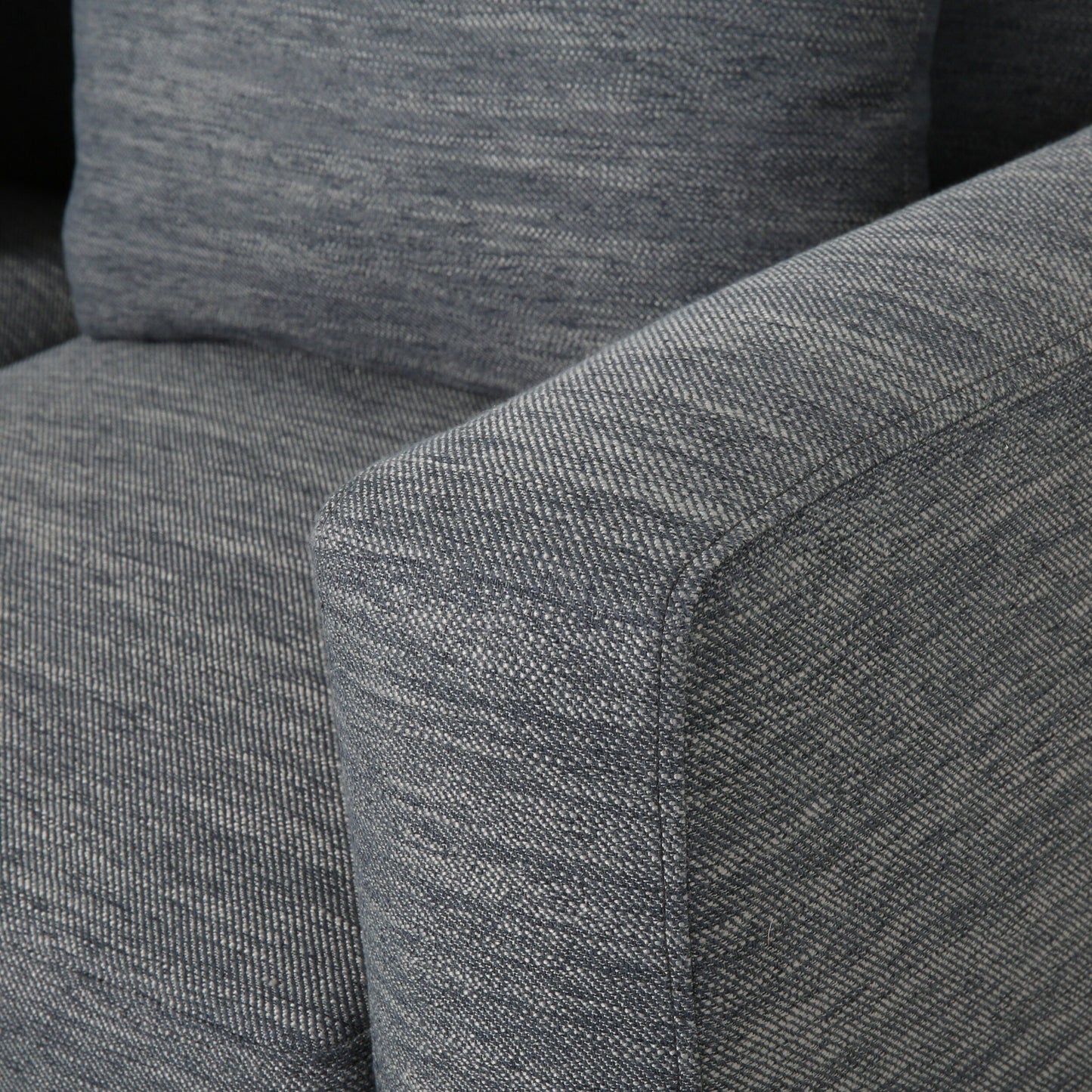Divano a 3 posti in tessuto nero da 80'' con 3 cuscini, base in legno, struttura e gambe in legno massello, divano moderno per soggiorno