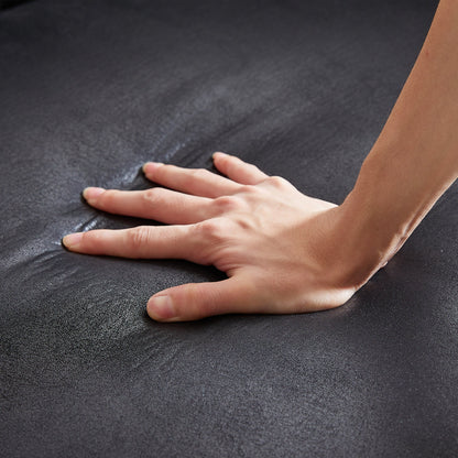 Divano Chesterfield a 3 posti con braccioli arrotolati in tessuto tecnico nero 85,5 e 2 cuscini per soggiorno