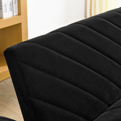 Divano letto futon trasformabile in velluto nero 87 con braccioli regolabili per soggiorno