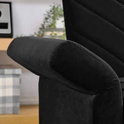 Divano letto futon trasformabile in velluto nero 87 con braccioli regolabili per soggiorno