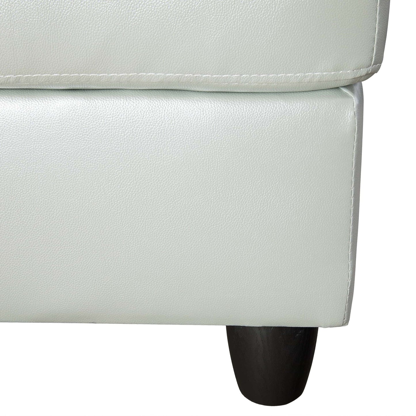 Divano per soggiorno in pelle sintetica semi-PU bianco e nero, 3 pezzi