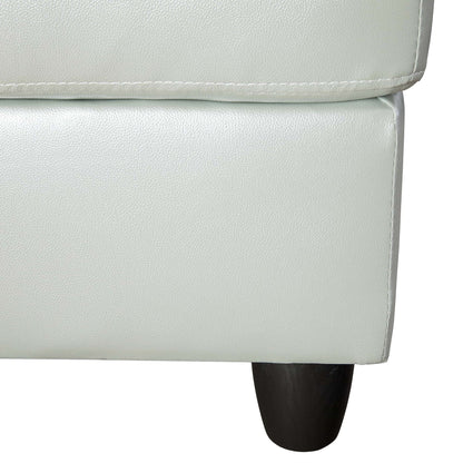Divano per soggiorno in pelle sintetica semi-PU bianco e nero, 3 pezzi