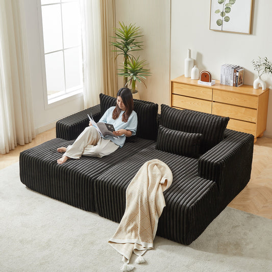 Divano letto componibile Black Cloud Plush Loveseat
