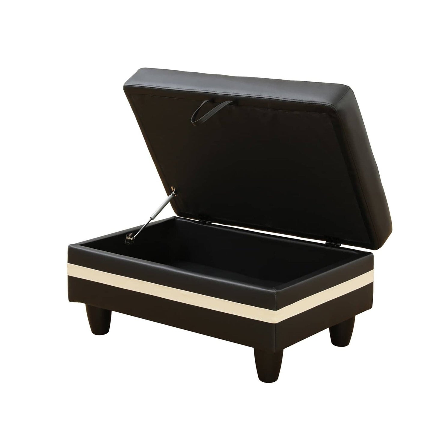Pouf contenitore in similpelle nera