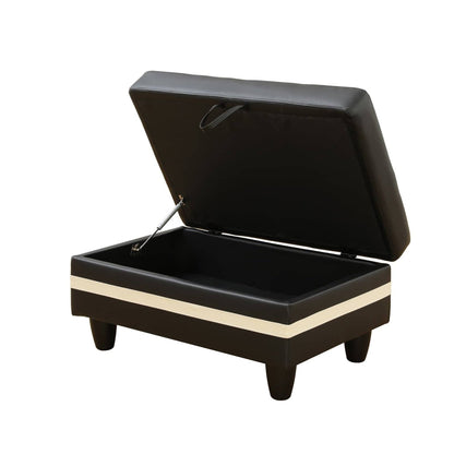 Pouf contenitore in similpelle nera