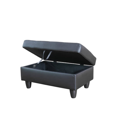 Pouf contenitore in similpelle nera
