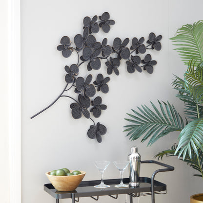 Decorazione murale contemporanea in ferro nero 46 x 31 x 3