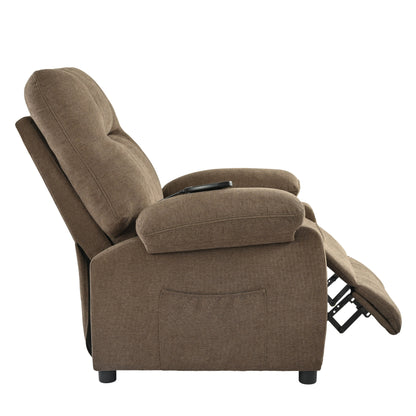 Poltrona reclinabile manuale nera con massaggio e riscaldamento, rivestimento in tessuto robusto, design portatile per il soggiorno