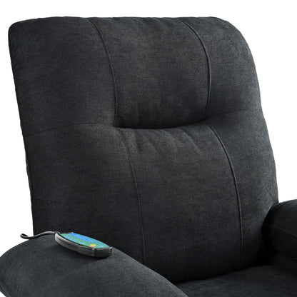 Poltrona reclinabile manuale nera con massaggio, calore e design portatile