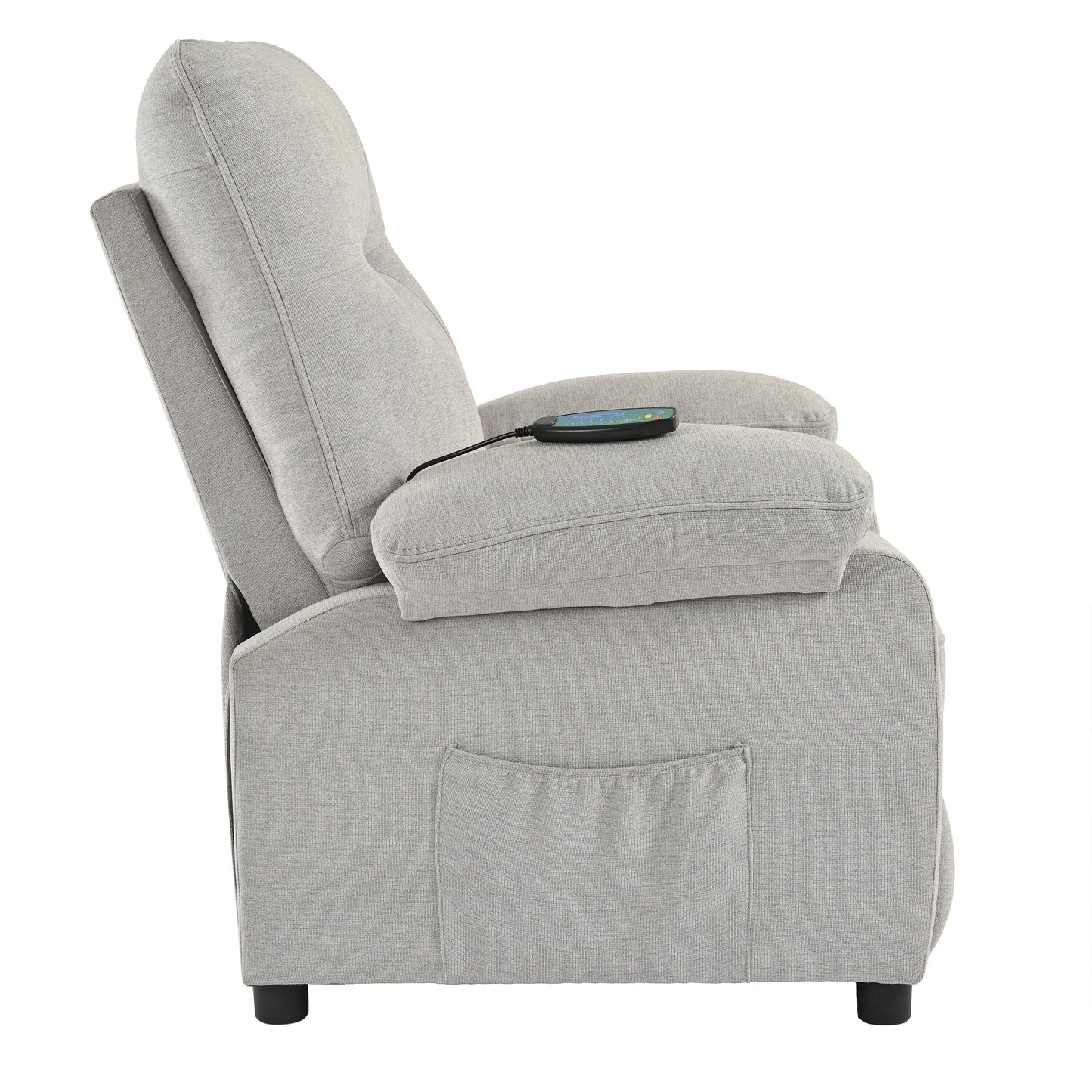 Poltrona reclinabile manuale nera con massaggio, calore e design portatile