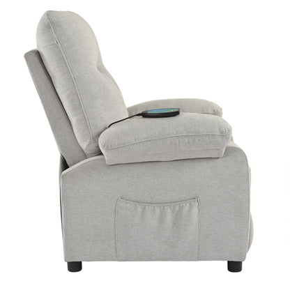 Poltrona reclinabile manuale nera con massaggio, calore e design portatile
