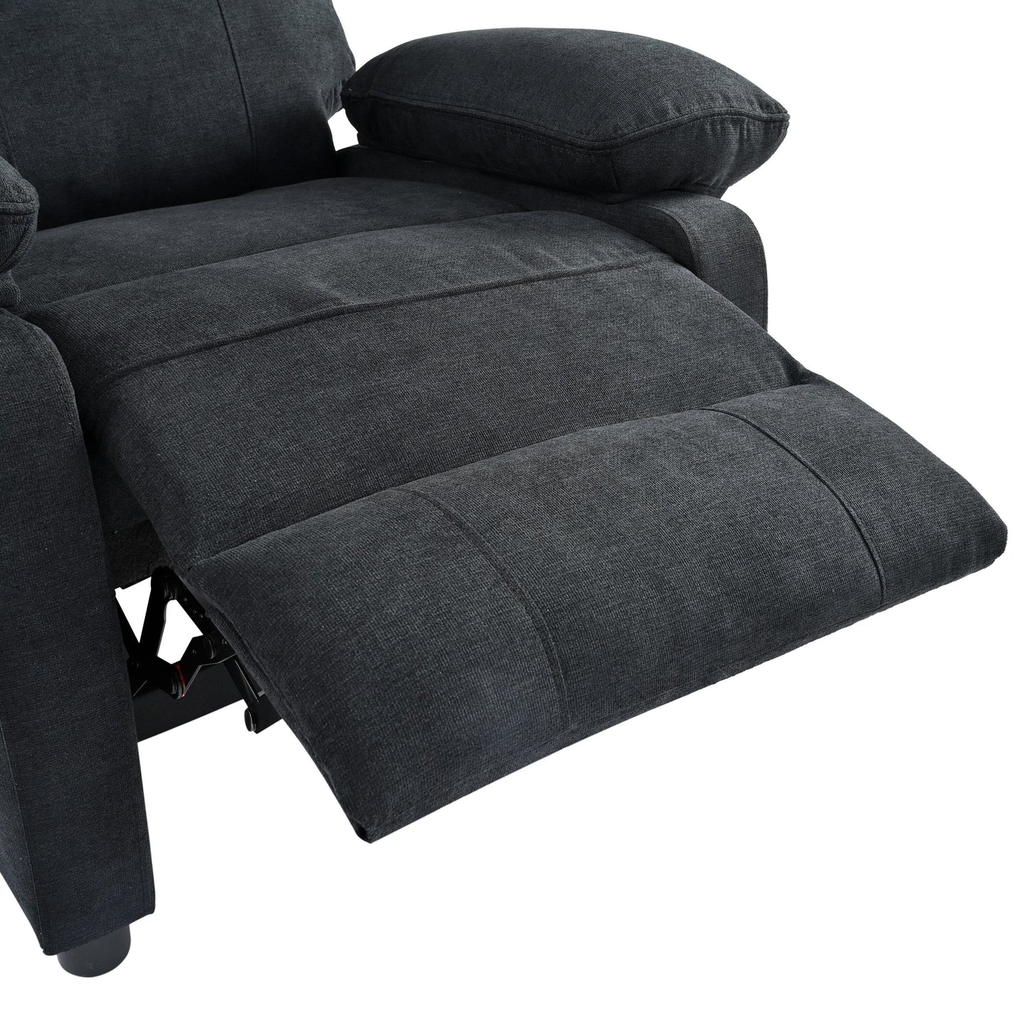 Poltrona reclinabile manuale nera con massaggio, calore e design portatile