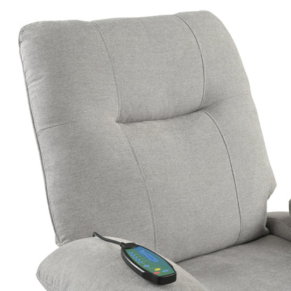 Poltrona reclinabile manuale nera con massaggio, calore, rivestimento in tessuto robusto e design portatile per il soggiorno