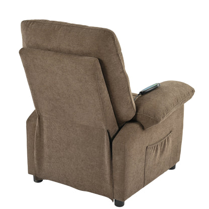 Poltrona reclinabile manuale nera con massaggio, calore, rivestimento in tessuto robusto e design portatile per il soggiorno