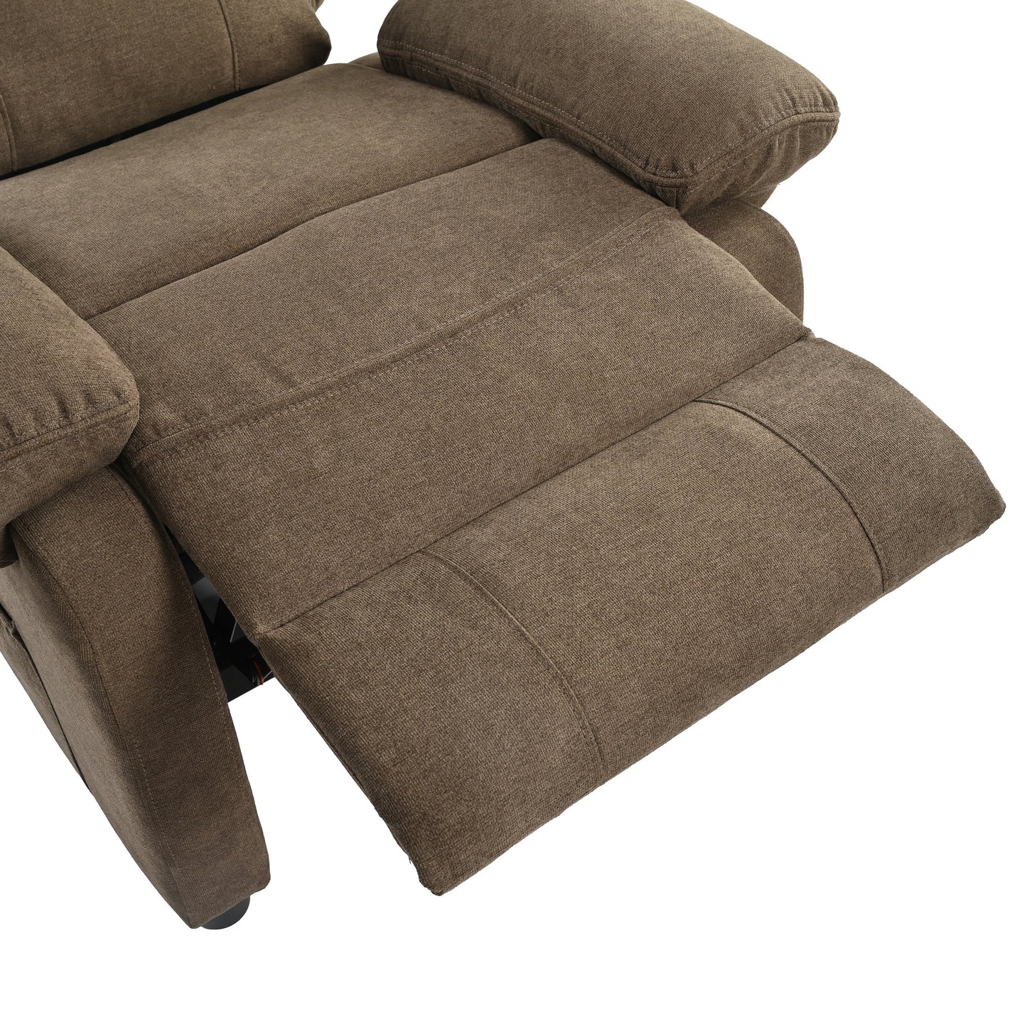 Poltrona reclinabile manuale nera con massaggio, calore, rivestimento in tessuto robusto e design portatile per il soggiorno