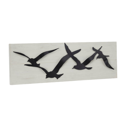 Decorazione da parete a forma di uccello in metallo nero