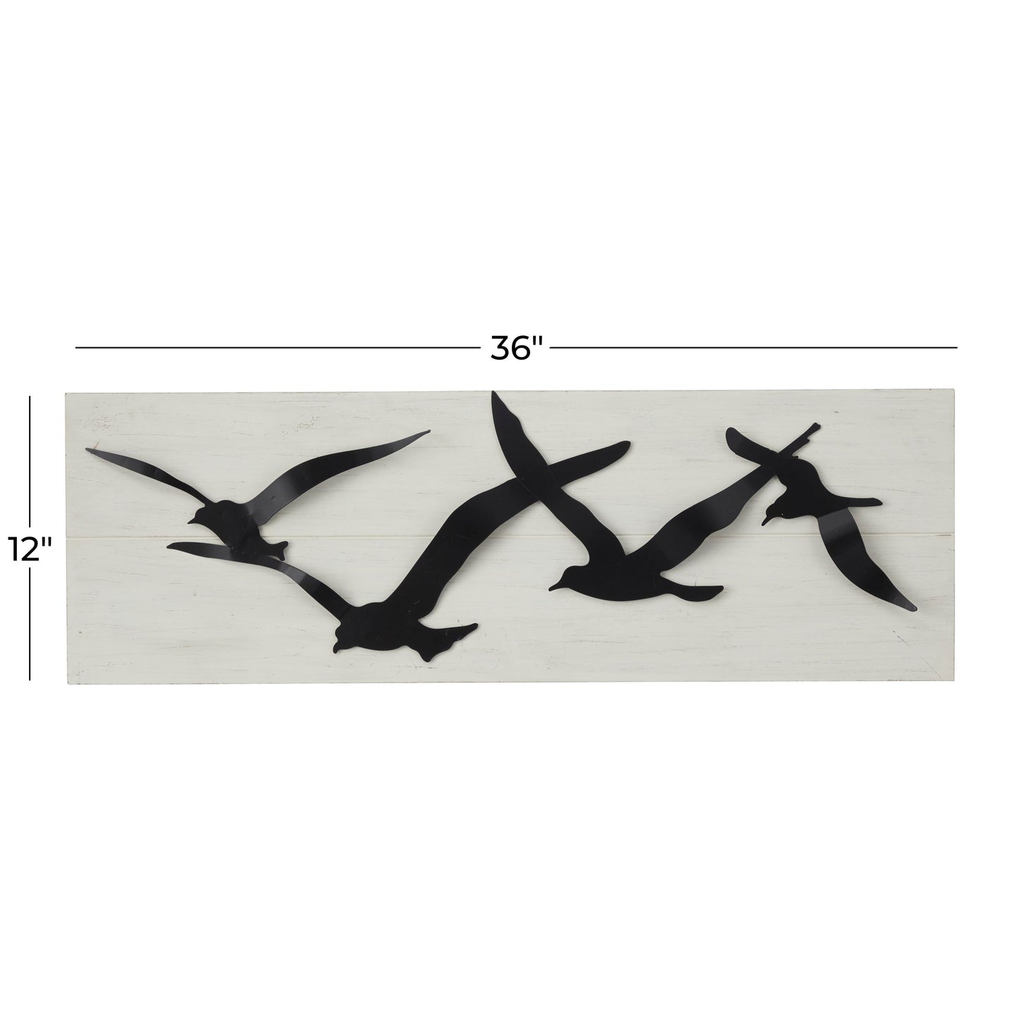 Decorazione da parete a forma di uccello in metallo nero