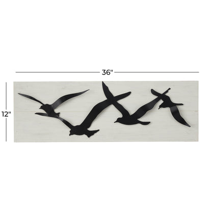 Decorazione da parete a forma di uccello in metallo nero