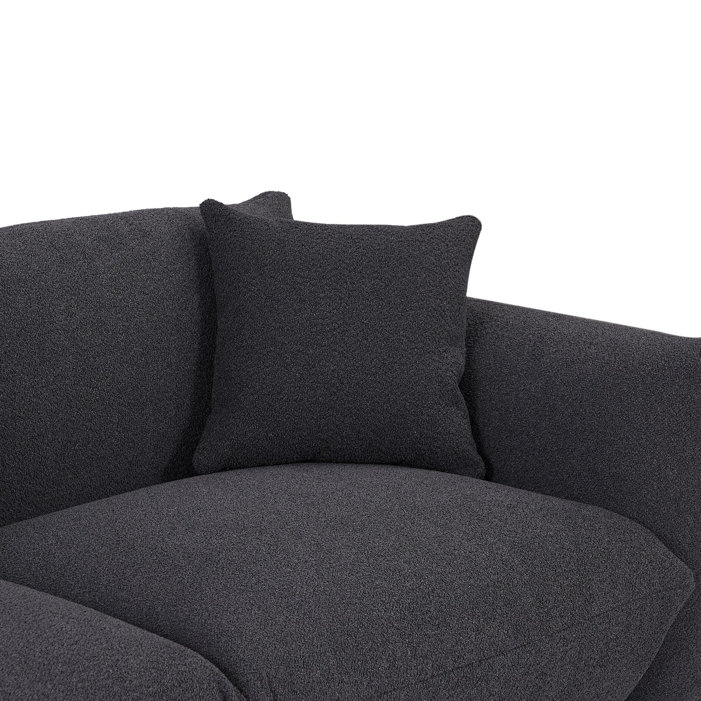 Divano oversize a 3 posti modello 111 moderno nero con gambe in metallo e struttura in legno massello per soggiorno