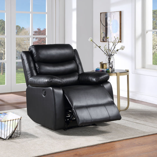 Poltrona reclinabile Power Motion in pelle sintetica nera