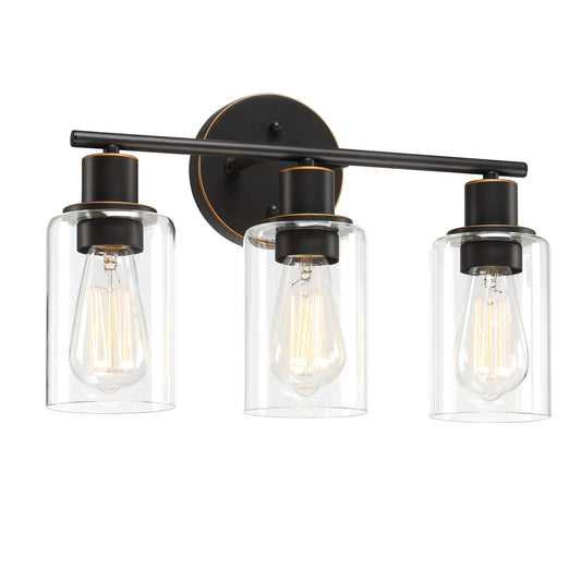 Lampada da bagno a 3 luci da 17 pollici, lampada da toeletta in bronzo oliato