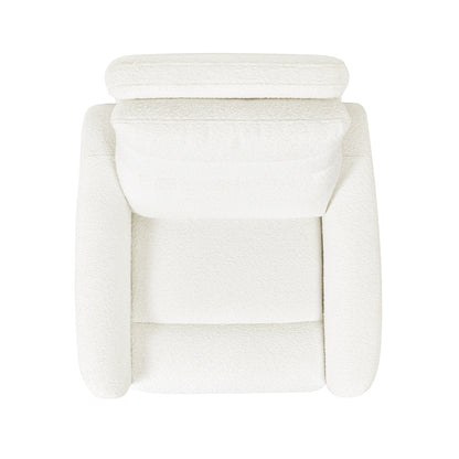 Poltrona reclinabile elettrica con schienale alto e rivestimento in tessuto Boucle Bloomy 35.5