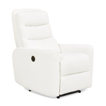 Poltrona reclinabile elettrica con schienale alto e rivestimento in tessuto Boucle Bloomy 35.5