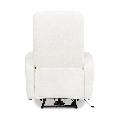Poltrona reclinabile elettrica con schienale alto e rivestimento in tessuto Boucle Bloomy 35.5