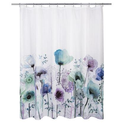 Tenda da doccia con papaveri blu