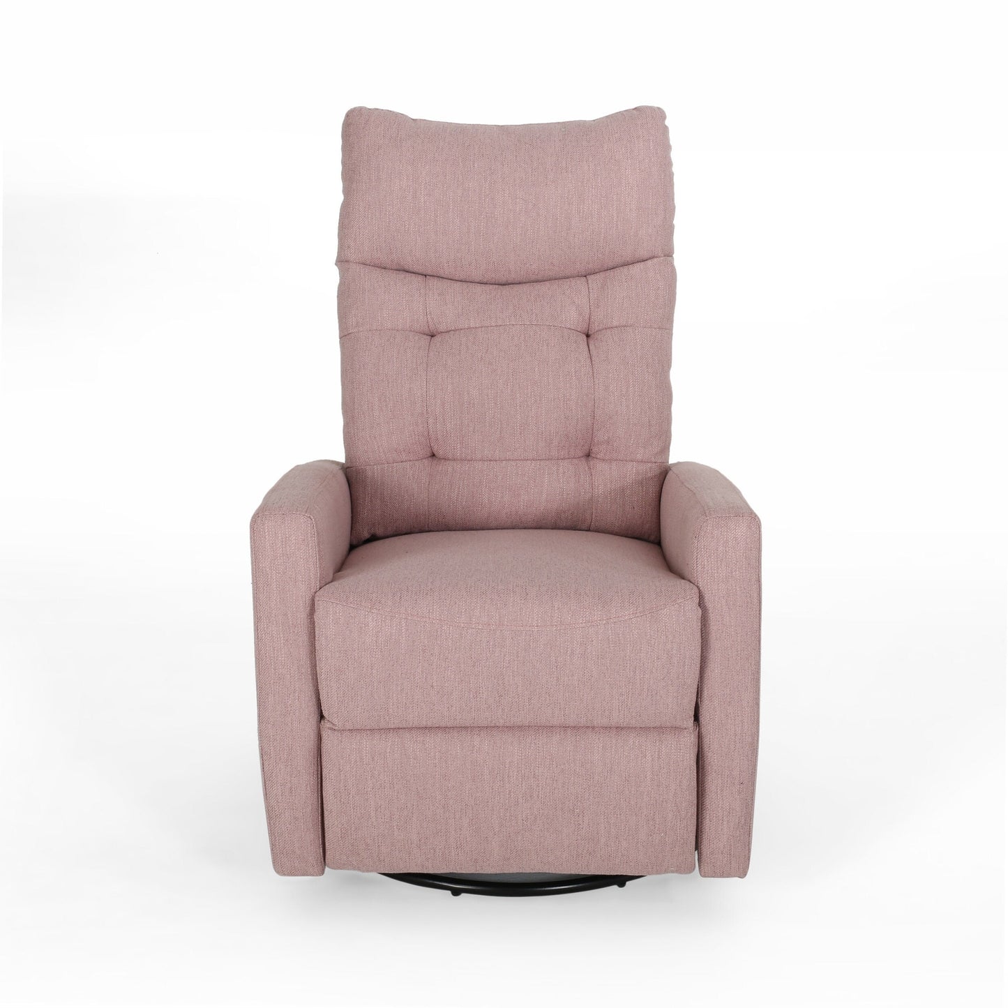 Poltrona reclinabile girevole moderna imbottita in tessuto Blush con poggiapiedi e schienale imbottito