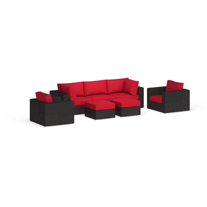 Set da esterno in rattan sintetico Bocabec (set da 7 pezzi) di Havenside Home