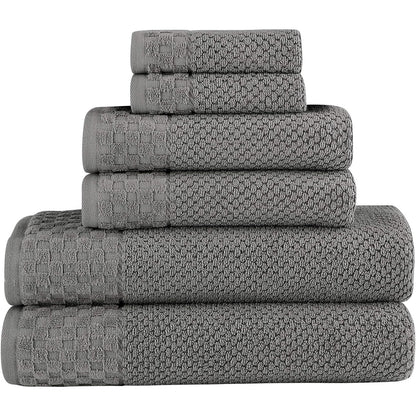 Collezione Boston Towel, lussuosi e morbidi asciugamani in cotone turco, 2 grandi asciugamani da bagno, 2 salviette e 2 asciugamani per le mani (set da 6)