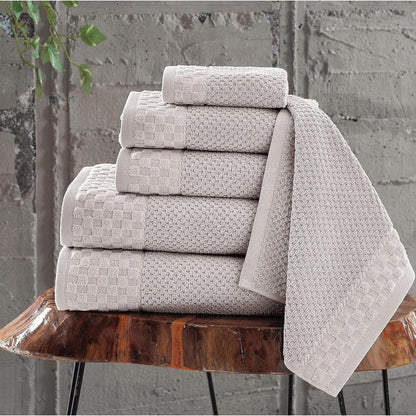 Collezione Boston Towel, lussuosi e morbidi asciugamani in cotone turco, 2 grandi asciugamani da bagno, 2 salviette e 2 asciugamani per le mani (set da 6)