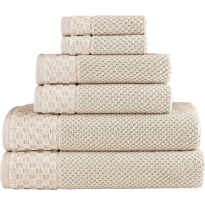 Collezione Boston Towel, lussuosi e morbidi asciugamani in cotone turco, 2 grandi asciugamani da bagno, 2 salviette e 2 asciugamani per le mani (set da 6)