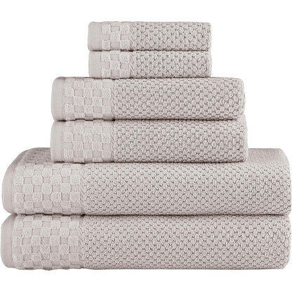 Collezione Boston Towel, lussuosi e morbidi asciugamani in cotone turco, 2 grandi asciugamani da bagno, 2 salviette e 2 asciugamani per le mani (set da 6)