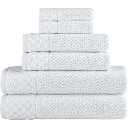 Collezione Boston Towel, lussuosi e morbidi asciugamani in cotone turco, 2 grandi asciugamani da bagno, 2 salviette e 2 asciugamani per le mani (set da 6)