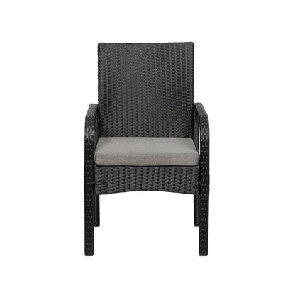 Set da patio bistrot in vimini Bradbury Outdoor da 3 pezzi con cuscini