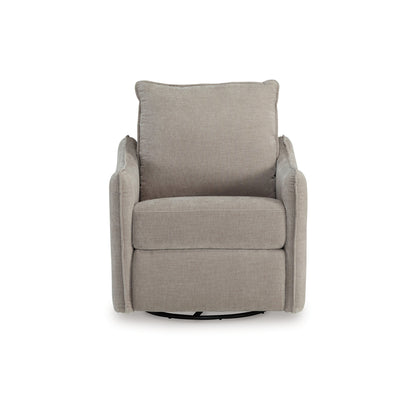 Poltrona reclinabile girevole elettrica Bradley, poliestere grigio, schienale con cuscino