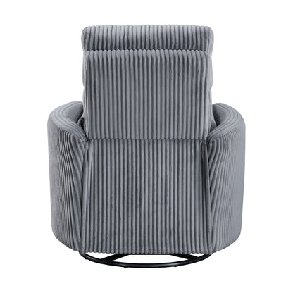 Poltrona reclinabile manuale girevole in velluto a coste Braidy