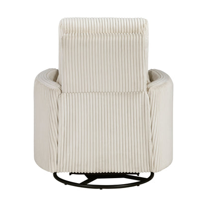Poltrona reclinabile manuale girevole in velluto a coste Braidy