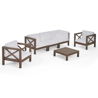 Set da esterno Brava in legno di acacia da 6 pezzi di Christopher Knight Home