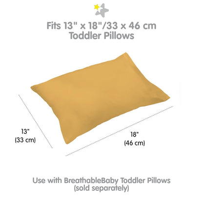 Federa per cuscino traspirante in percalle di cotone per bambini, per cuscino per bambini piccoli 13 x 18/33 x 46 cm, tinta unita (confezione da 2)