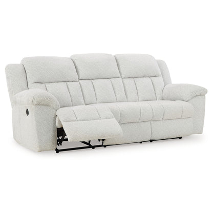 Divano reclinabile manuale Briar in poliestere bianco, braccioli con cuscino superiore, 91 pollici